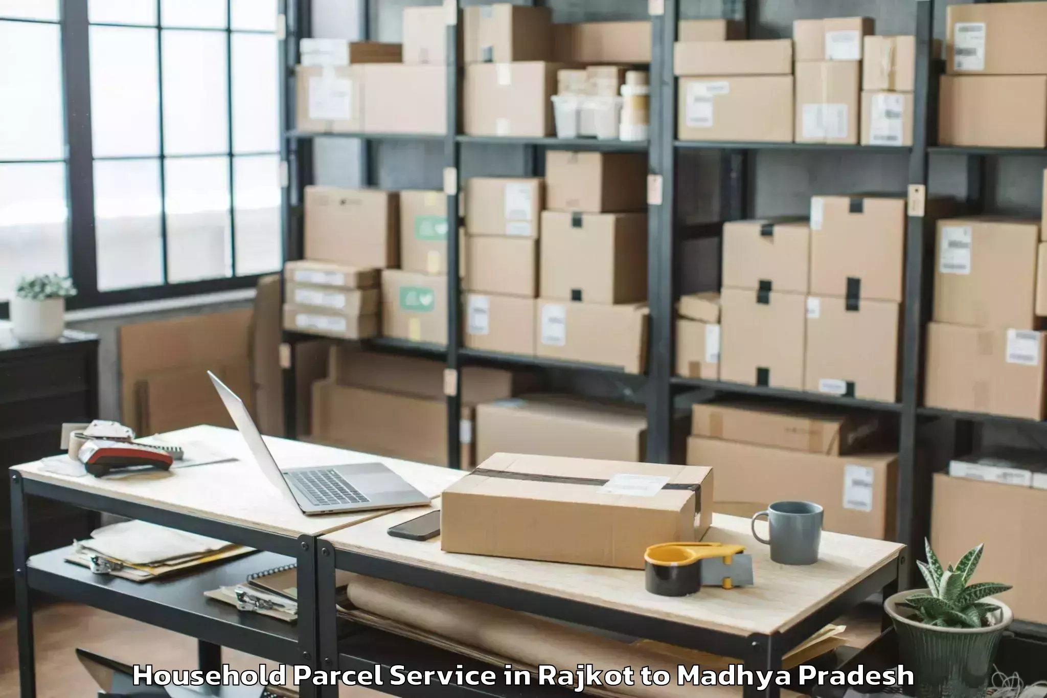 Book Rajkot to Gandhwani Household Parcel Online